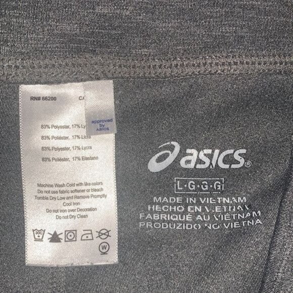 Asics Gray Cropped Leggings Womens LG Polyester/Elastane Blend Stretchy Activewe - Picture 2 of 7
